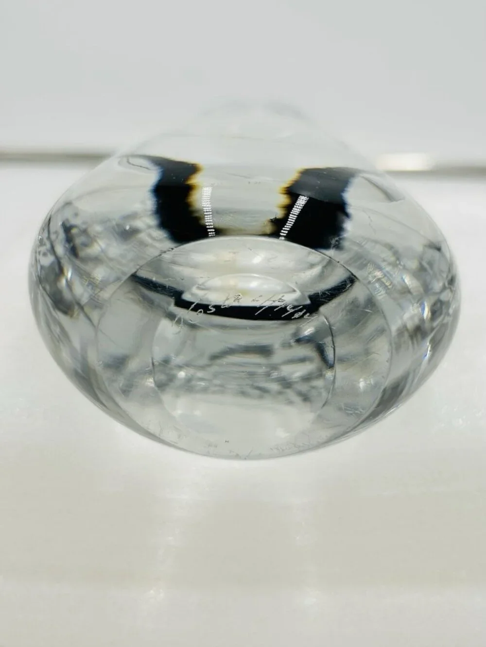 Kosta Vicke Lindstrand Swedish Clear with Black Filament 9.25